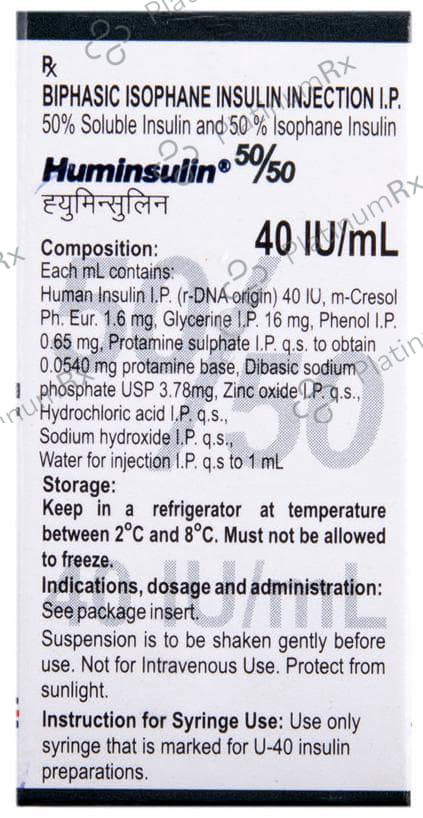 Huminsulin 50/50 (40 IU/ml) (1*10ml Vial)