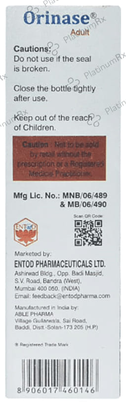 Orinase 0.1% Adult Nasal Spray 10ml