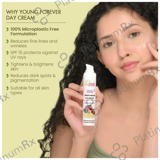 La Pink Young Forever White Haldi SPF 15 Day Cream 50gm