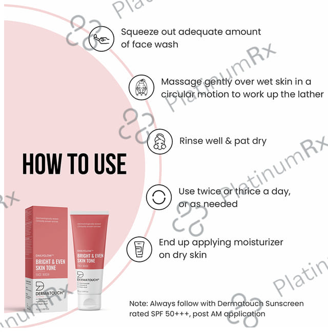 Dermatouch Dailyglow Bright & Even Skin Tone Face Wash 70 gm