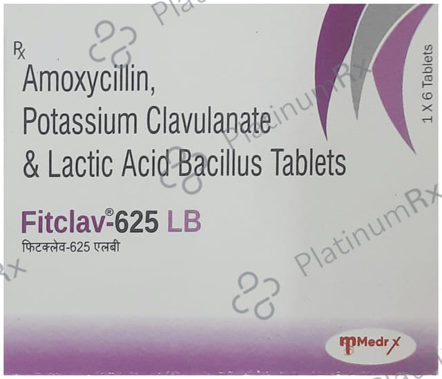 Fitclav LB 500mg/125mg Tablet 6 tablets