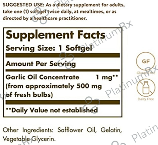 Solgar Garlic Oil Perles Soft Gelatin Capsule