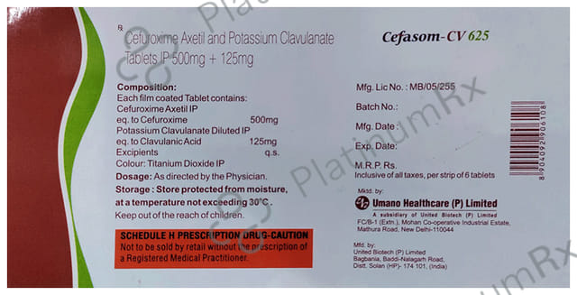 Cefasom CV 500/125mg Tablet 6s