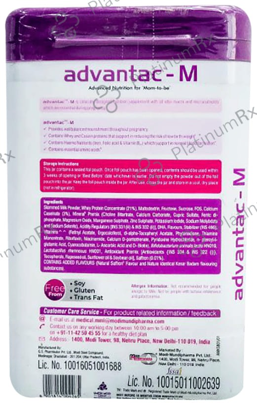 Advantac M Advance Nutrition Powder Kesar Badam 400gm