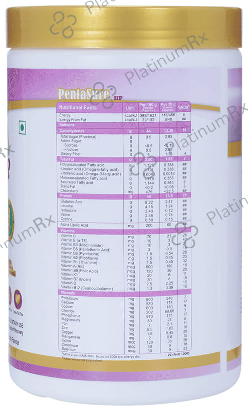 Pentasure HP Banana Vanilla Flavour Powder 1kg