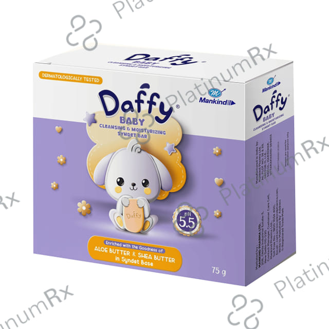 Daffy Baby Bathing Bar Cleansing And Moisturising, Syndet Base With Aloe And Shea Butter, PH Soap 75gm