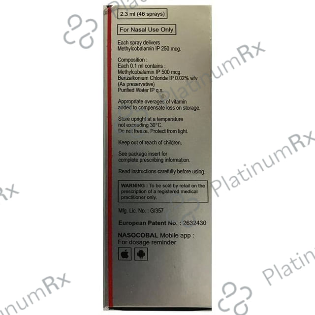 Nasocobal 250mcg Nasal Spray 1s