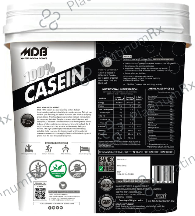 MDB Master Dream Bodies 100% Casein American Ice Cream 2 kg