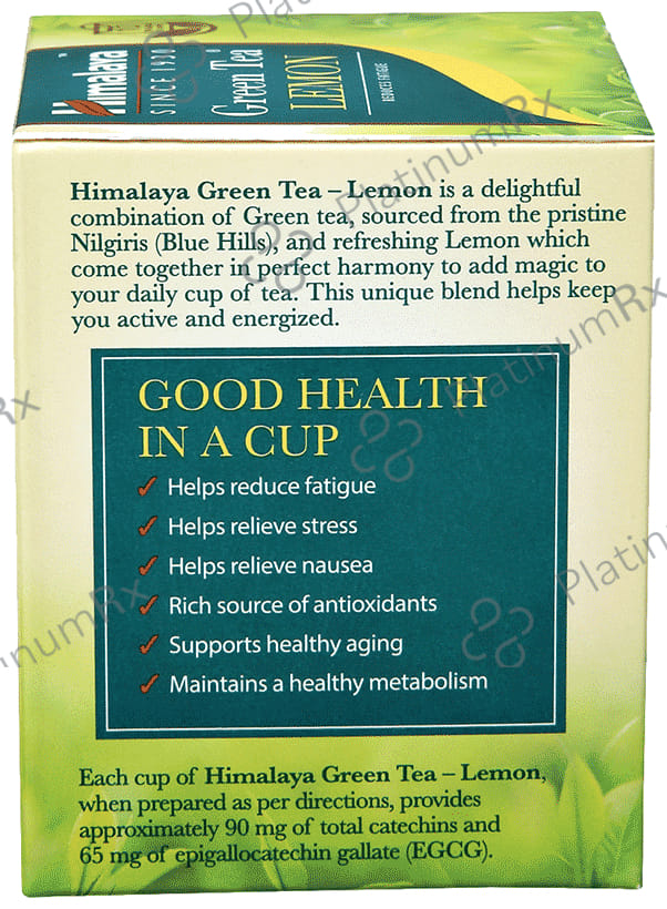 Himalaya Green Tea Sachet (2gm Each) Lemon 10 Sachets
