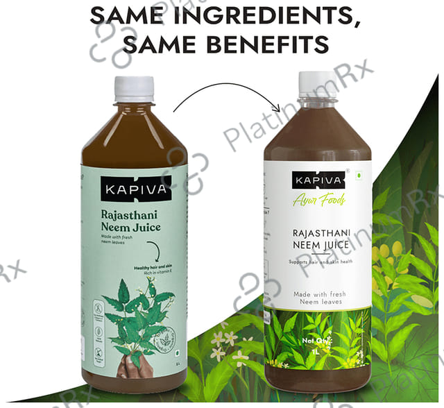 Kapiva Neem Juice - Supports Skin & Hair Health - Helps Boost Immunity & Fight Infections