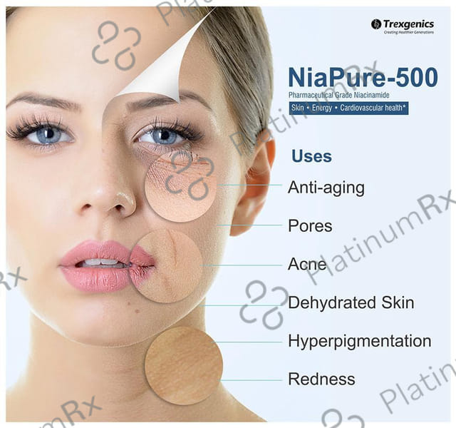 Trexgenics NiaPure with Niacinamide 500mg - Veg Capsule for Skin, Energy & Heart Health