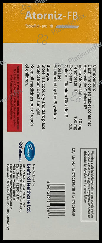 Atorniz FB 10/160mg Tablet 10s
