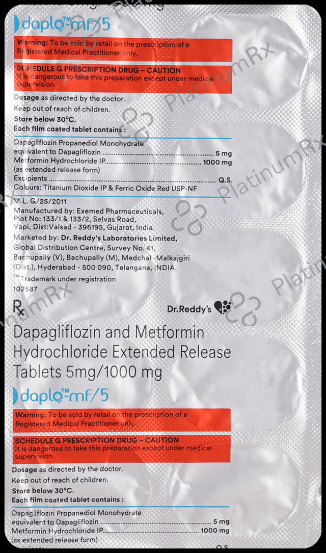 Daplo MF 5mg/1000mg Tablet