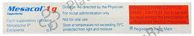 Mesacol 1g Suppository 5 Suppository
