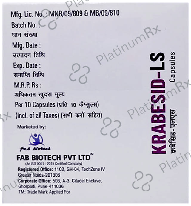 Krabesid 75/20mg LS Capsule SR 10s