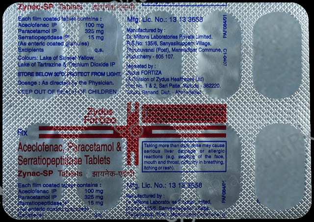 Zynac SP 100mg/325mg/15mg Tablet
