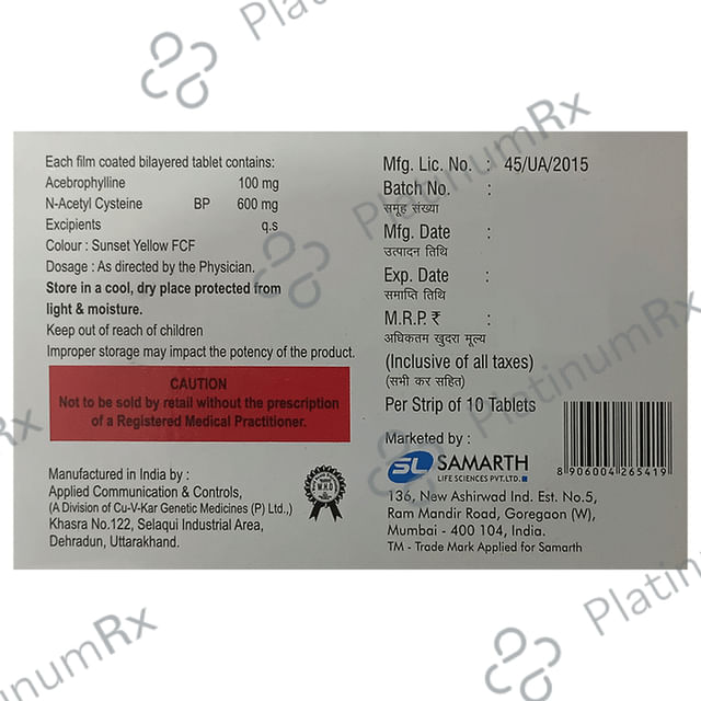Mucomix Ace 100/600mg Tablet 10s