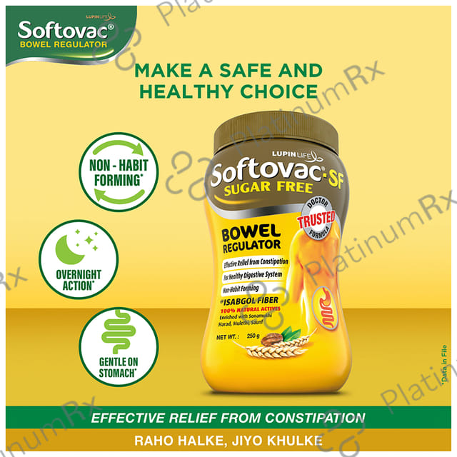 Softovac SF Bowel Regulator Eases Constipation Powder 250gm