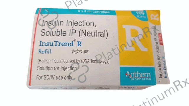 Insutrend R Refill 100IU Injection 5X3ml
