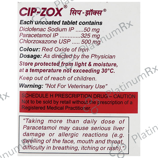 Cip Zox 500/50/325mg Tablet 10s