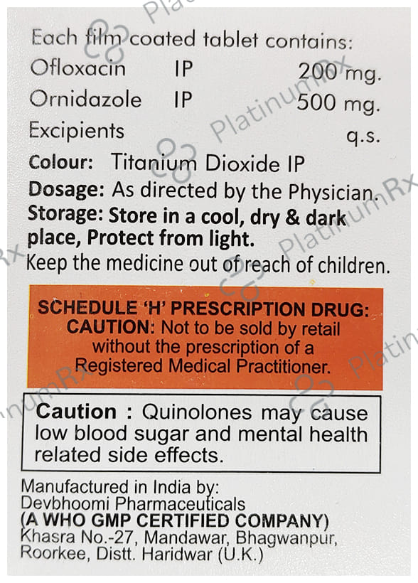 Gyrofix O 200/500mg Tablet 10s