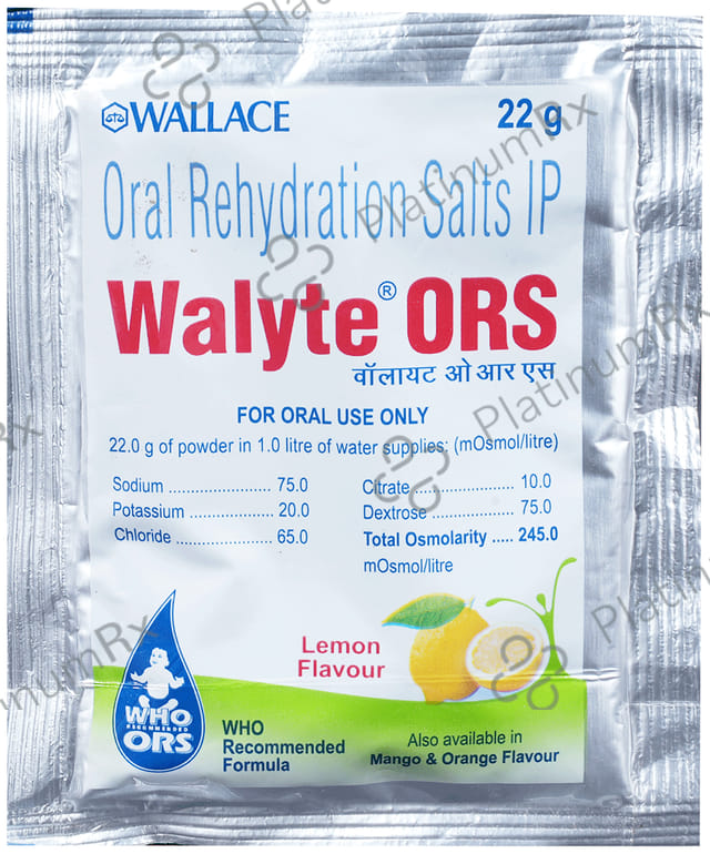 Walyte ORS for Instant Energy Lemon Flavour Powder 22gm