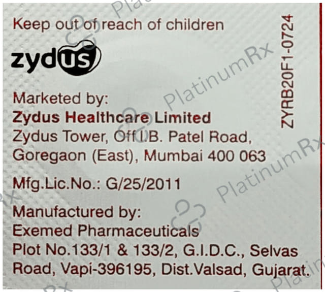 Zyrova B 20/180mg Tablet 10s