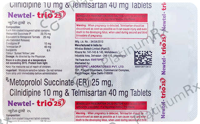 Newtel Trio 25/40/10mg Tablet ER 10s