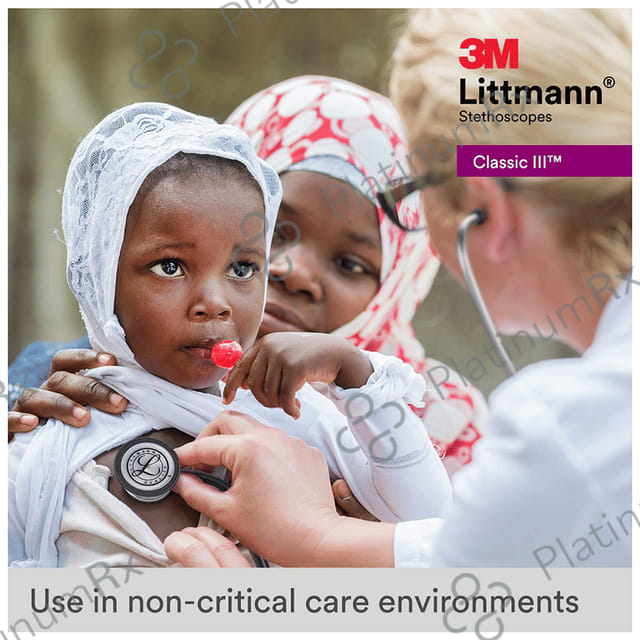 3M Littmann 5620 Classic III Stethoscope, Black Tube, 27 Inch