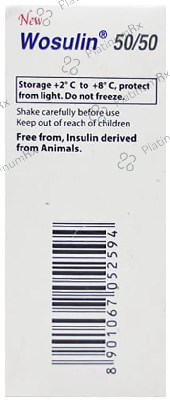 New Wosulin 50/50 (40 IU/ml) Vial 1X15ml