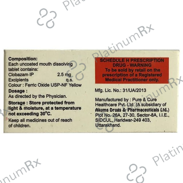 Adclobaz 2.5mg Tablet MD 10s