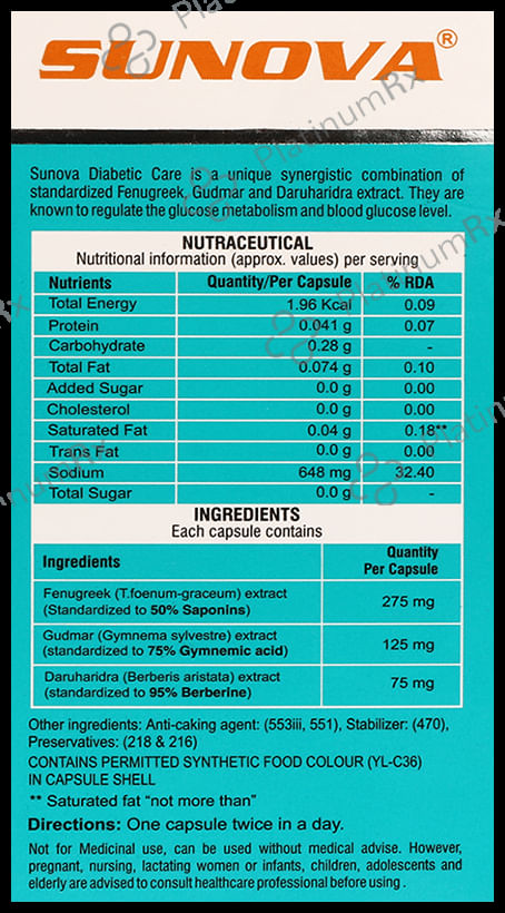 Sunova Diabetic Care Veg Capsule