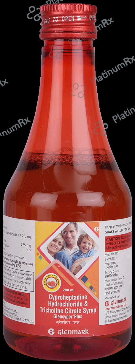 Glencyper Plus Syrup Strawberry 200ml
