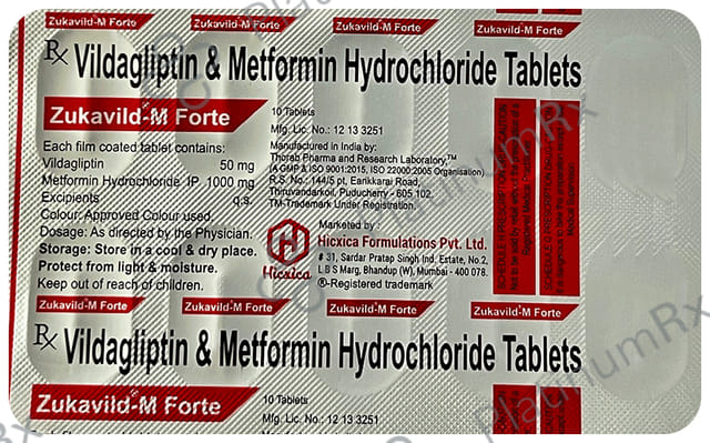 Zukavild M Forte 1000/50mg Tablet 10s