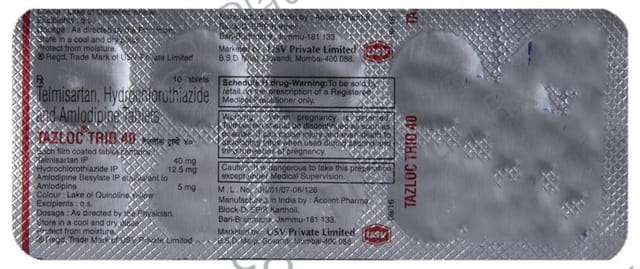 Tazloc Trio 40 5/12.5/40mg Tablet 10s