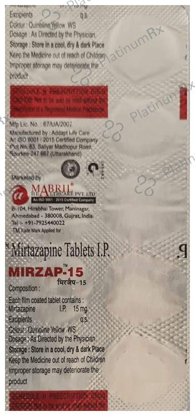 Mirzap 15 Tablet