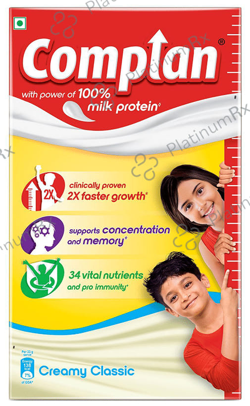 Complan 100% Milk Protein for Concentration, Memory & Growth - Flavour Creamy Classic Refill