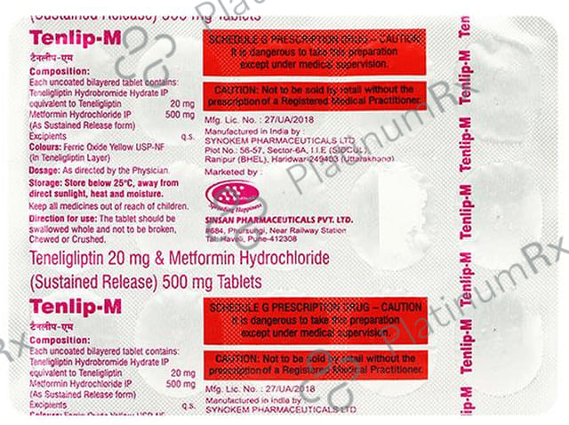 Tenlip M 500/20mg Tablet SR 15s