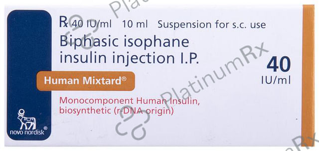Human Mixtard 30/70 (40 IU/ml) (1*10ml Vial)