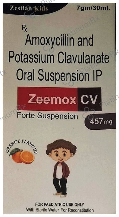 Zeemox CV Forte 457mg Oral Suspension Orange