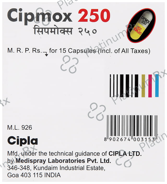 Cipmox 250mg Capsule 15s