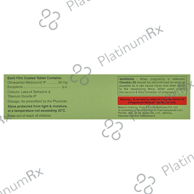 Olmeblu 20mg Tablet 15s