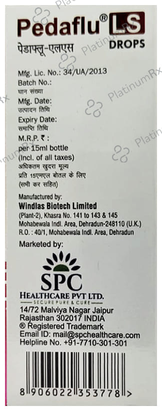 Pedaflu-LS Junior Oral Drops Raspberry