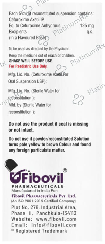 Cefurovil 125 Dry Syrup Pineapple with Mint