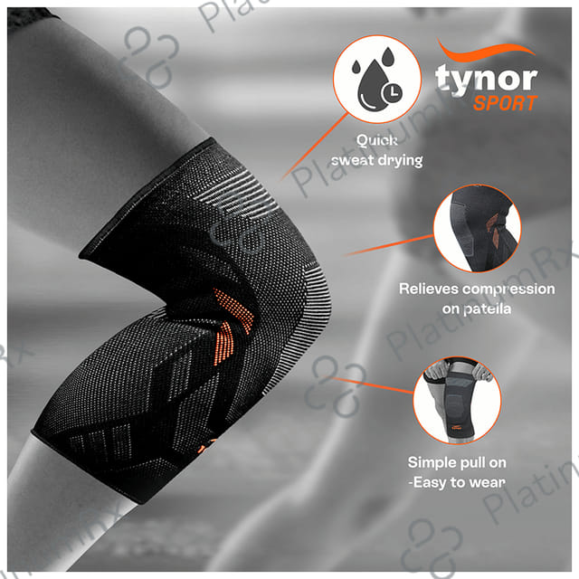 Tynor Knee Cap Air Pro Small Orange & Black 2s