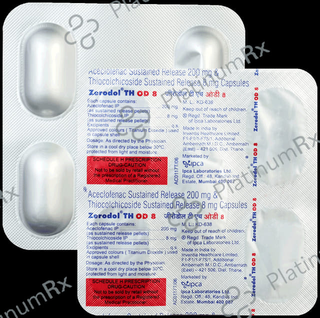 Zerodol TH OD 200/8mg Capsule SR 5s