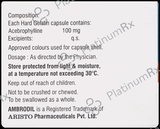 Ambrodil XP 100mg Capsule 10s
