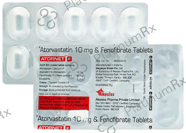 Atornet F 10/145mg Tablet 10s