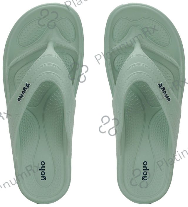 Yoho Lifestyle Acupressure Flip Flops for Women Pastel Green 4