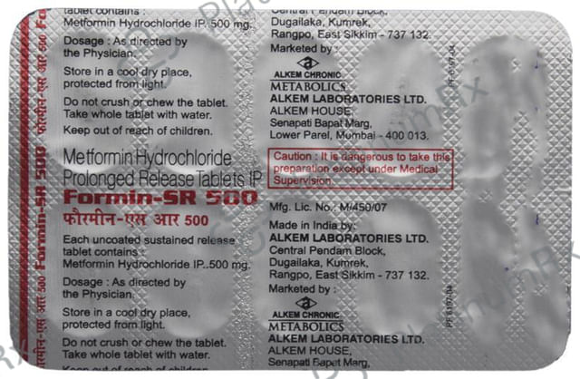 Formin-SR 500 Tablet 10 Tablet SR